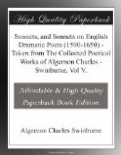 Sonnets, and Sonnets on English Dramatic Poets (1590-1650)